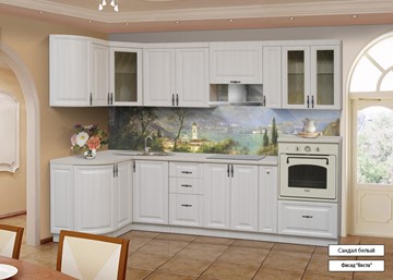 Модульная кухня Марибель Веста 1330х2800, цвет Сандал белый в Благовещенске