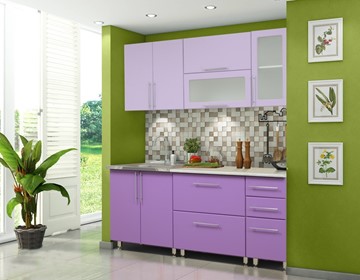 Модульный кухонный гарнитур Мыло 224 2000х718, цвет Фиолет/Пастель фиолет в Благовещенске