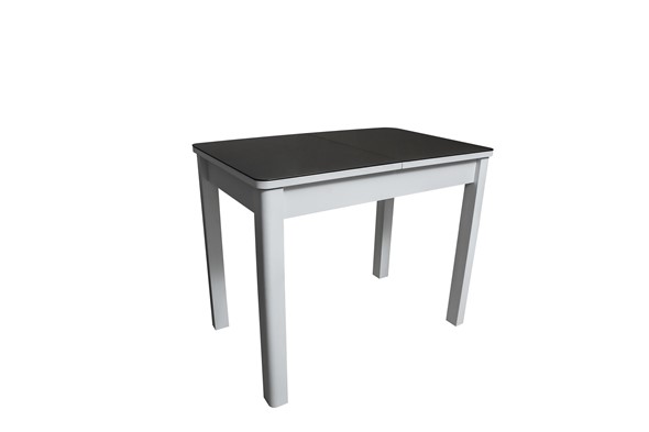 Кухонный раскладной стол Айсберг-2СТ белое/черное/прямые массив в Благовещенске - изображение