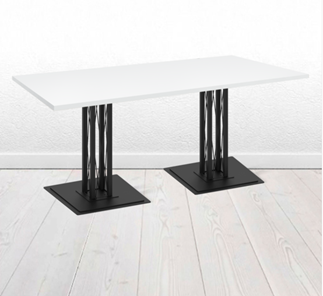 Кухонный обеденный стол SHT-TU6-BS1 (2 шт.)/ТT 120/80 (черный/белый шагрень) в Благовещенске