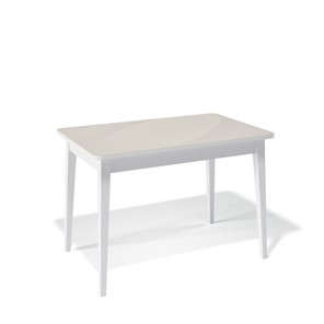 Обеденный раздвижной стол Kenner 1100M (Белый/Стекло крем сатин) в Благовещенске