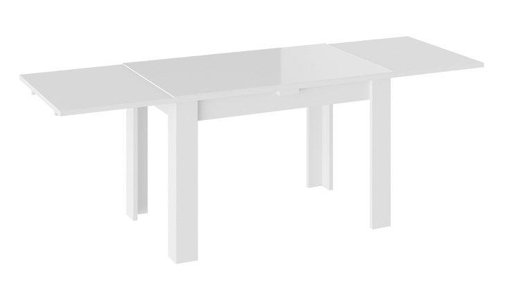 Обеденный раздвижной стол Норман тип 1, цвет Белый/Стекло белый глянец в Благовещенске - изображение 1