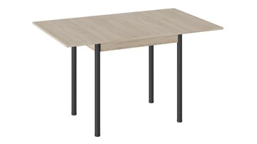 Кухонный раздвижной стол Родос тип 2 с опорой d40 (Черный муар/Дуб Сонома) в Благовещенске - предосмотр 1
