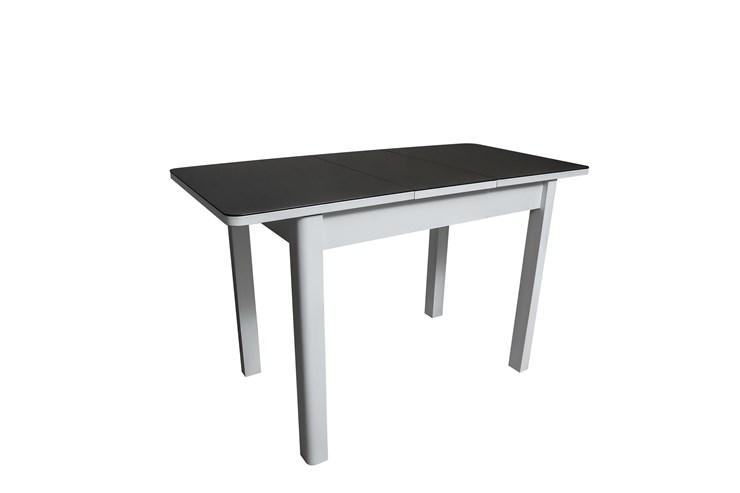 Кухонный раскладной стол Айсберг-2СТ белое/черное/прямые массив в Благовещенске - изображение 1