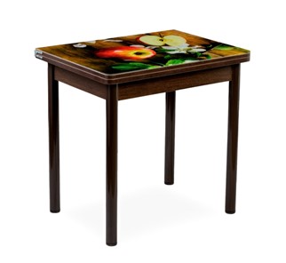 Кухонный пристенный стол СПА-01 СТФ, венге/фотопечать дерево/опоры прямые коричневые в Благовещенске