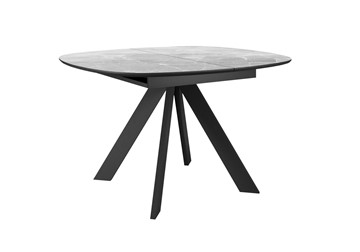 Кухонный раздвижной стол DikLine BK100 Керамика Серый мрамор/подстолье черное/опоры черные в Благовещенске