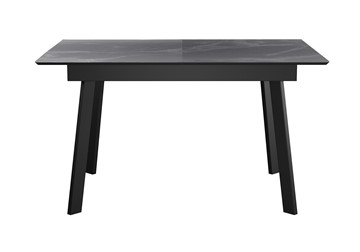 Кухонный раздвижной стол DikLine SKH125 Керамика Серый мрамор/подстолье черное/опоры черные (2 уп.) в Благовещенске - предосмотр