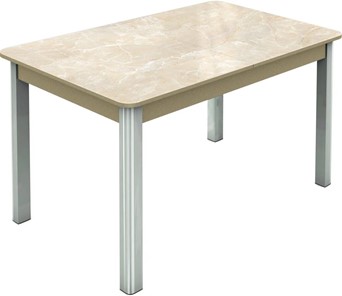 Кухонный стол раскладной Гамбург исп.1 ноги метал. крашеные №23, Фотопечать (Мрамор №6) в Благовещенске