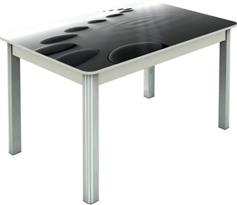Кухонный стол раскладной Гамбург исп.1 ноги метал. крашеные №23, Фотопечать (Текстура №39) в Благовещенске