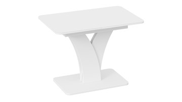 Кухонный стол раздвижной Люксембург тип 2 (Белый/Стекло белое матовое) в Благовещенске - предосмотр