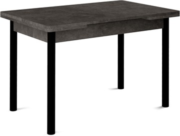 Обеденный раздвижной стол Милан-1 EVO, ноги металлические черные, серый камень в Благовещенске