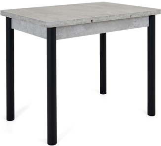 Кухонный стол раздвижной Милан-1 EVO, ноги металлические черные, светлый цемент в Благовещенске