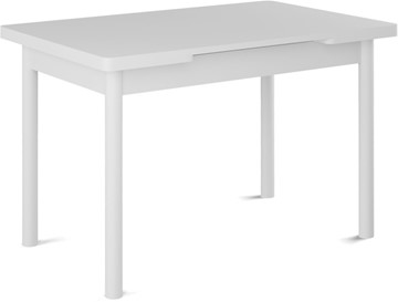 Обеденный раздвижной стол Милан-2 EVO, ноги белые, белый цемент в Благовещенске