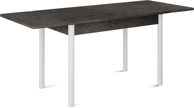 Кухонный стол раскладной Милан-2 EVO, ноги белые, серый камень в Благовещенске - изображение 1