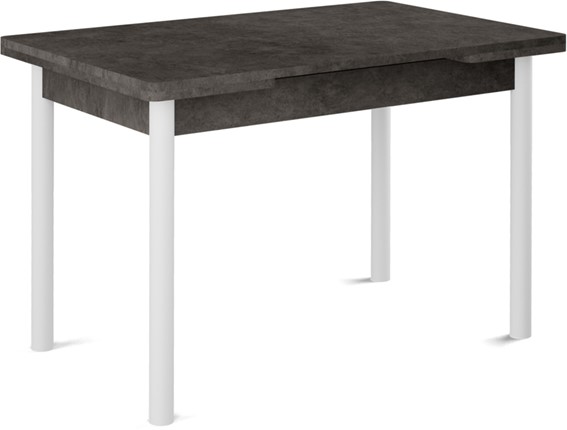 Кухонный стол раскладной Милан-2 EVO, ноги белые, серый камень в Благовещенске - изображение