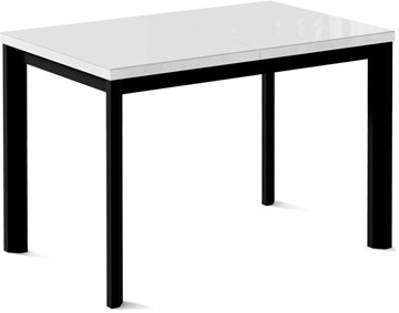 Обеденный раздвижной стол Нагано-3G (ноги черные, стекло cristal/белый цемент) в Благовещенске