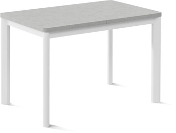 Кухонный стол раскладной Токио-2L (ноги металлические белые, светлый цемент) в Благовещенске