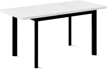 Обеденный раздвижной стол Токио-2L (ноги металлические черные, белый цемент) в Благовещенске - предосмотр 1