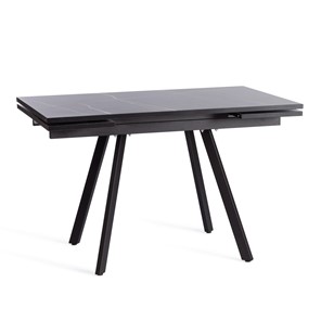 Кухонный стол раскладной VIGO ЛДСП/HPL/металл,120x80x30х30х75 см, Мрамор чёрный/чёрный арт.19730 в Благовещенске