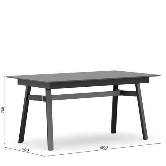 Кухонный стол 1600 Элиот ЛД 414.100.000, Оникс Серый/Чёрный в Благовещенске - изображение 3