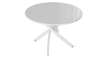 Обеденный стол Diamond тип 2 (Белый муар/Белый глянец) в Благовещенске - предосмотр