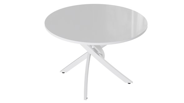 Обеденный стол Diamond тип 2 (Белый муар/Белый глянец) в Благовещенске - изображение