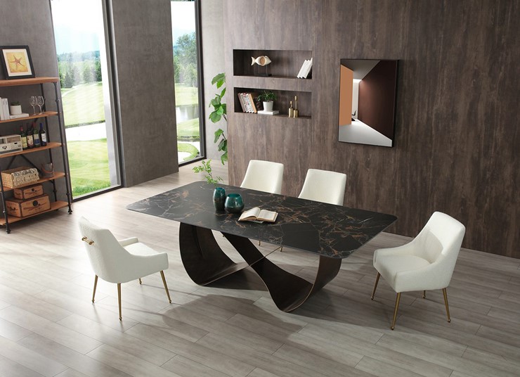 Кухонный стол DT9305FCI (240) черный керамика/бронзовый в Благовещенске - изображение 6