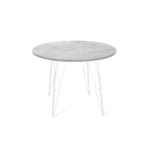 Обеденный круглый стол SHT-TU10 / SHT-TT 90 ЛДСП (бетон чикаго светло-серый/белый) в Благовещенске