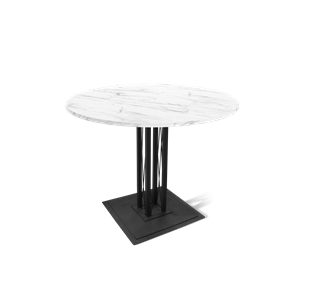 Кухонный обеденный стол SHT-TU6-BS1 / SHT-TT 90 ЛДСП (мрамор кристалл/черный) в Благовещенске