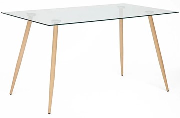 Стол кухонный SOPHIA (mod. 5003) металл/стекло (8мм), 140x80x75, бук/прозрачный арт.12098 в Благовещенске