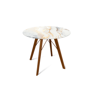 Круглый стол на кухню SHT-TU9 / SHT-TT32 80 стекло/МДФ (античный белый/темный орех) в Благовещенске