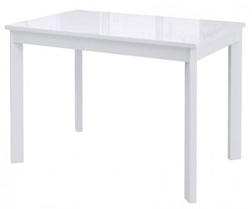 Кухонный стол раздвижной Dikline Ls110, стекло белое/ножки белые в Благовещенске