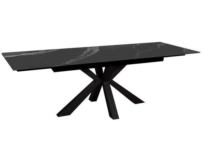 Стол обеденный раздвижной DikLine SFE160 Керамика Черный мрамор/подстолье черное/опоры черные (2 уп.) в Благовещенске - изображение 2