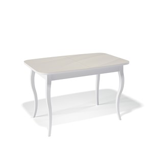 Кухонный раскладной стол Kenner 1200C (Белый/Стекло крем глянец) в Благовещенске