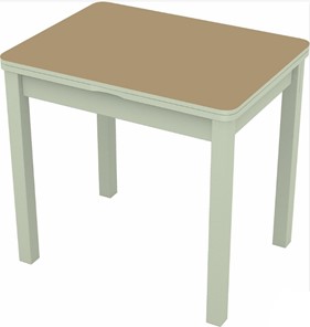 Кухонный раздвижной стол Бари дерево №8 (стекло капучино/белый) в Благовещенске - предосмотр