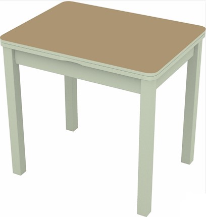 Кухонный раздвижной стол Бари дерево №8 (стекло капучино/белый) в Благовещенске - изображение