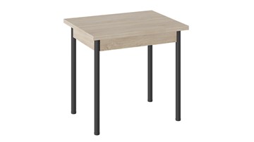 Кухонный раздвижной стол Родос тип 2 с опорой d40 (Черный муар/Дуб Сонома) в Благовещенске - предосмотр