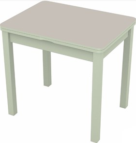 Кухонный стол раскладной Бари дерево №8 (стекло белое/белый) в Благовещенске
