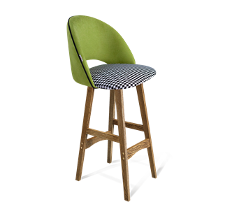 Барный стул SHT-ST34-3 / SHT-S65 (оливковый/гусиная лапка/дуб брашированный коричневый) в Благовещенске