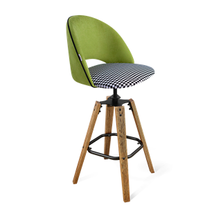 Барный стул SHT-ST34-3 / SHT-S93 (оливковый/гусиная лапка/браш.коричневый/черный муар) в Благовещенске