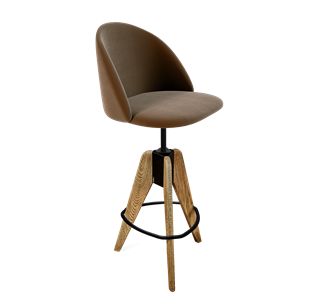 Барный стул SHT-ST35 / SHT-S92 (кофейный ликер/браш.коричневый/черный муар) в Благовещенске