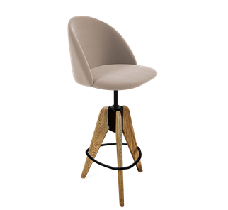 Барный стул SHT-ST35 / SHT-S92 (латте/браш.коричневый/черный муар) в Благовещенске