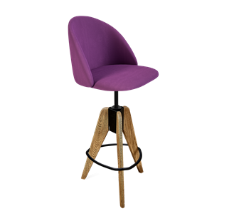 Барный стул SHT-ST35 / SHT-S92 (ягодное варенье/браш.коричневый/черный муар) в Благовещенске