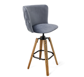 Барный стул SHT-ST36-3 / SHT-S93 (нейтральный серый/браш.коричневый/черный муар) в Благовещенске