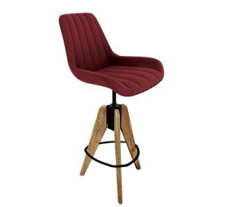 Барный стул SHT-ST37 / SHT-S92 (рубиновое вино/браш.коричневый/черный муар) в Благовещенске