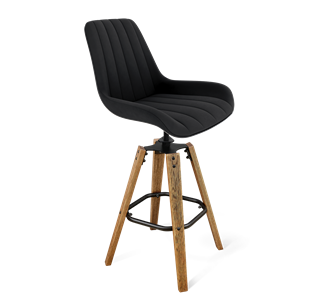 Барный стул SHT-ST37 / SHT-S93 (ночное затмение/браш.коричневый/черный муар) в Благовещенске