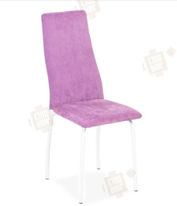 Обеденный стул Волна, каркас металл белый, инфинити фиолетовый в Благовещенске
