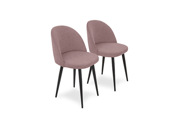 Комплект из 2-х кухонных стульев Лайт розовый черные ножки в Благовещенске