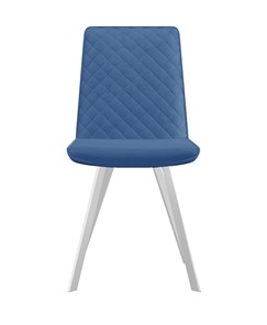 Обеденный стул 202, микровелюр B8 blue, ножки белые в Благовещенске - предосмотр 1