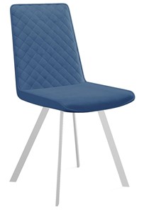 Обеденный стул 202, микровелюр B8 blue, ножки белые в Благовещенске - предосмотр